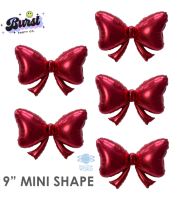 Pkg 9" Mini Red Bows-5ct