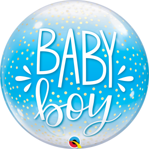 Pkg Baby Boy Blue Confetti Dots Bubble Balloon 22"