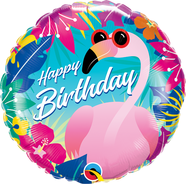 Pkg Birthday Tropical Flamingo 18"