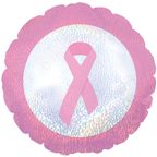 18" Breast Cancer Ribbon Holographic