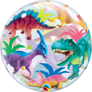 Pkg Colorful Dinosaurs Bubble Balloon 22"