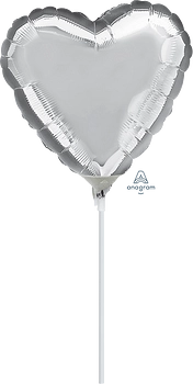 9" Silver Hearts- 10ct