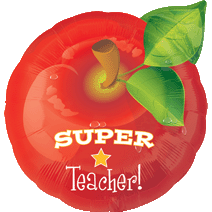 Pkg Super Teacher Apple 18"
