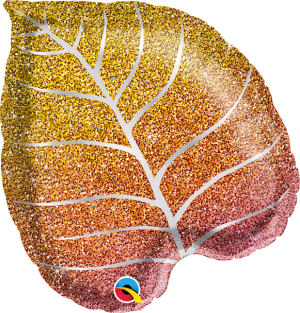 Pkg Glitter Leaf 21"