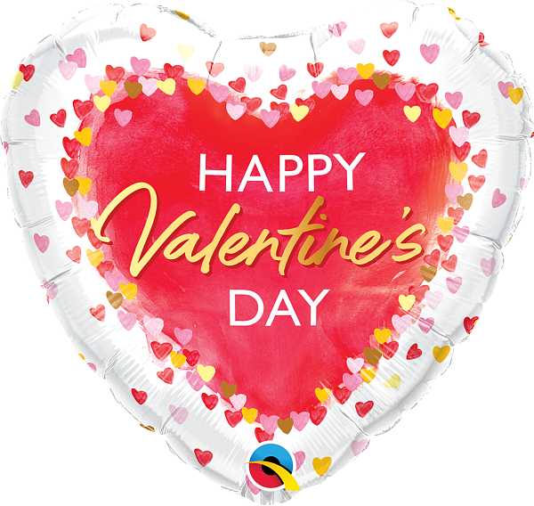 18" Valentine's Watercolor Hearts