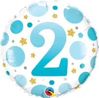 Pkg Age 2 Blue Dots 18"