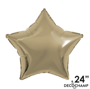 Pkg Deco Star Champagne 24"