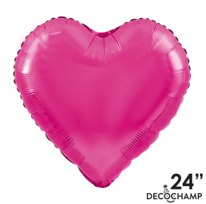 Pkg Deco Heart Hot Pink 24"