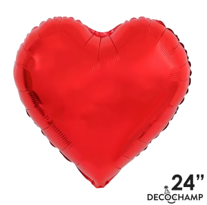 Pkg Deco Heart Red 24"