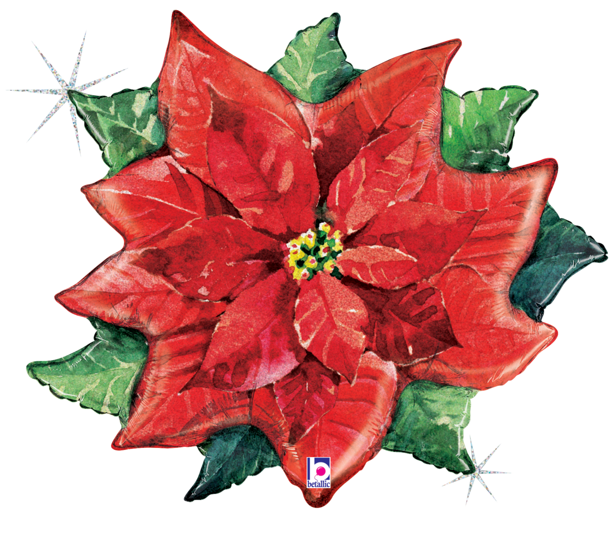 Pkg Watercolor Poinsettia 34"