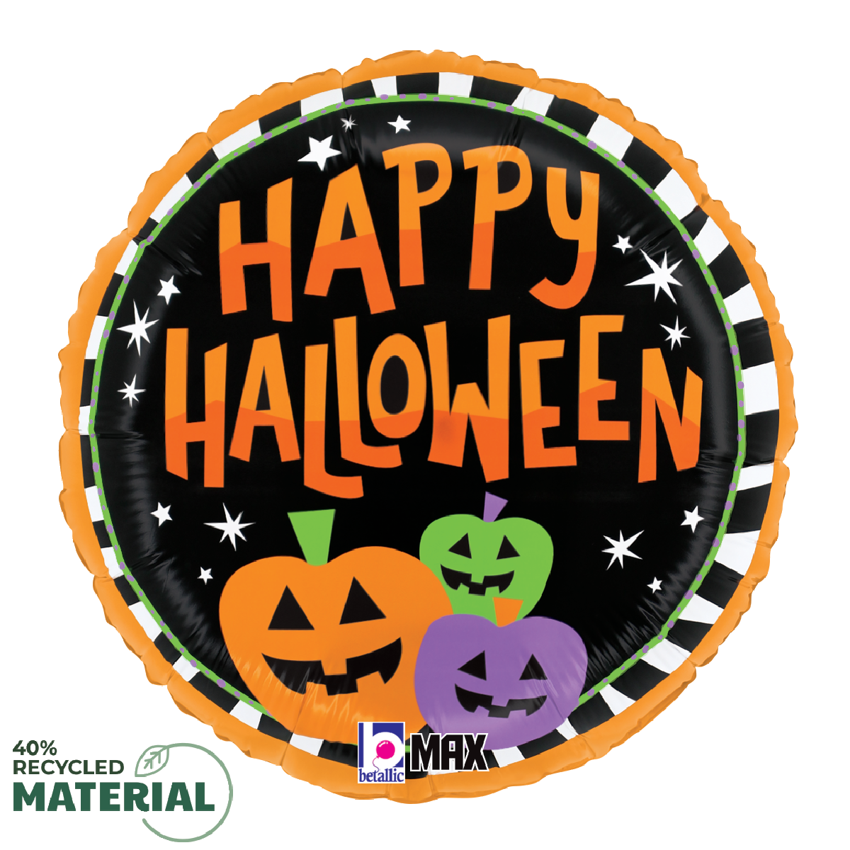 18" Halloween Stripe Pumpkin