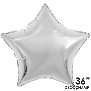 Pkg Deco Star Silver 36"