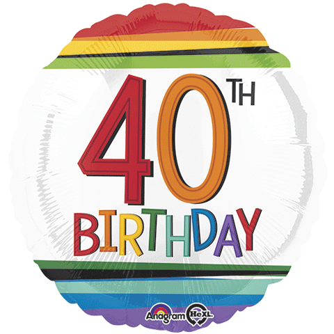 Pkg Rainbow Birthday 40 18"