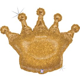 Pkg Gold Glitter Crown 30"