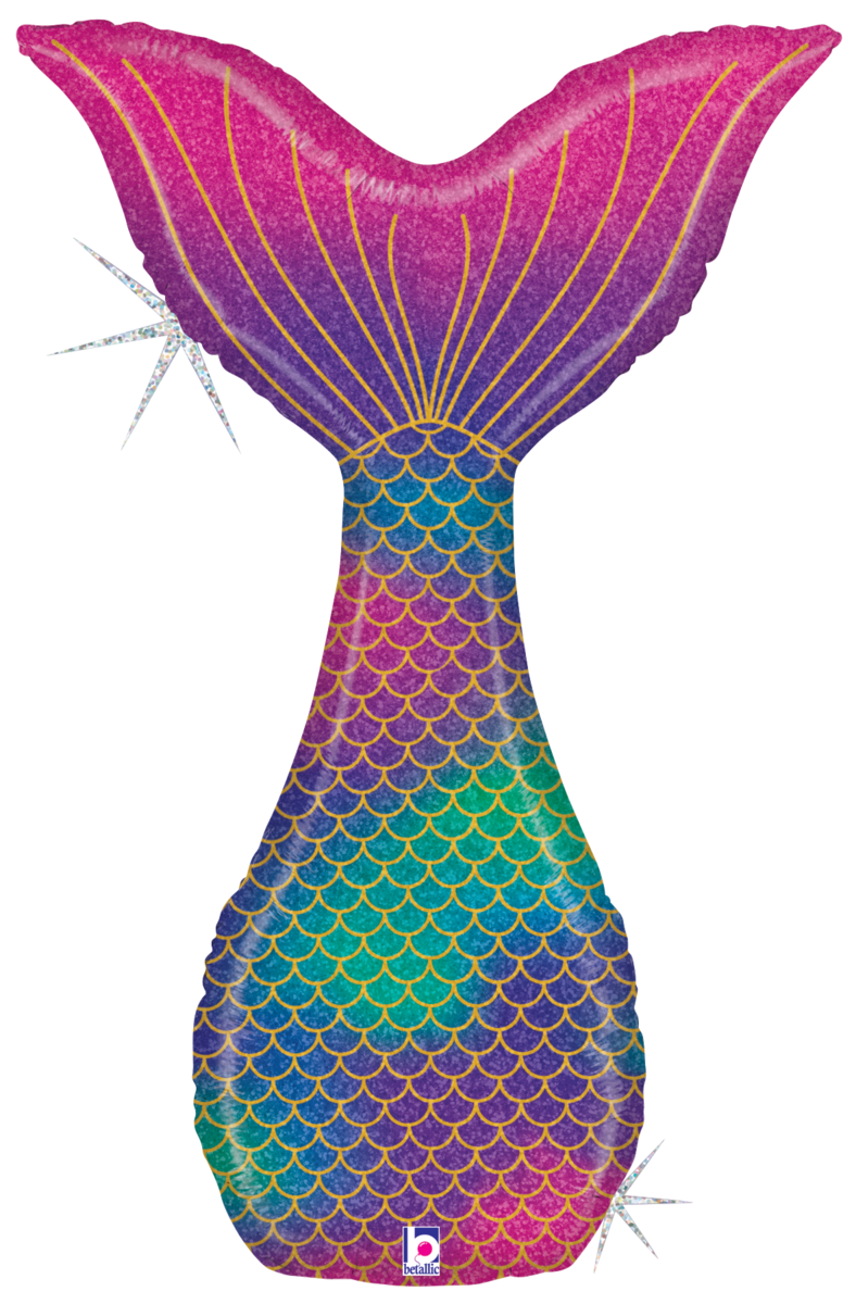 Pkg Glitter Mermaid Tail 46"