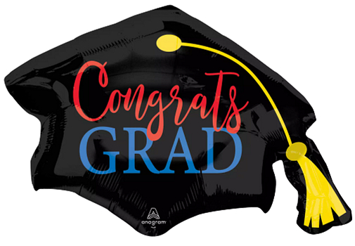 Pkg Congrats Grad Cap Red & Blue 31" Pkg Congrats Grad Cap Red & Blue 31"