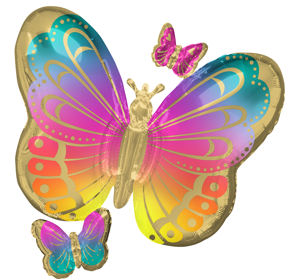 Pkg Colorful Butterflies 29"