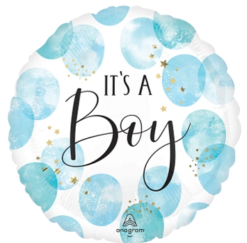 Pkg It's A Boy Watercolor 18"