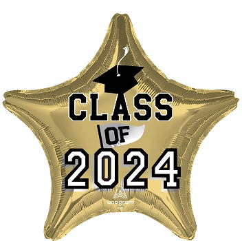 18" Class of 2024- White Gold