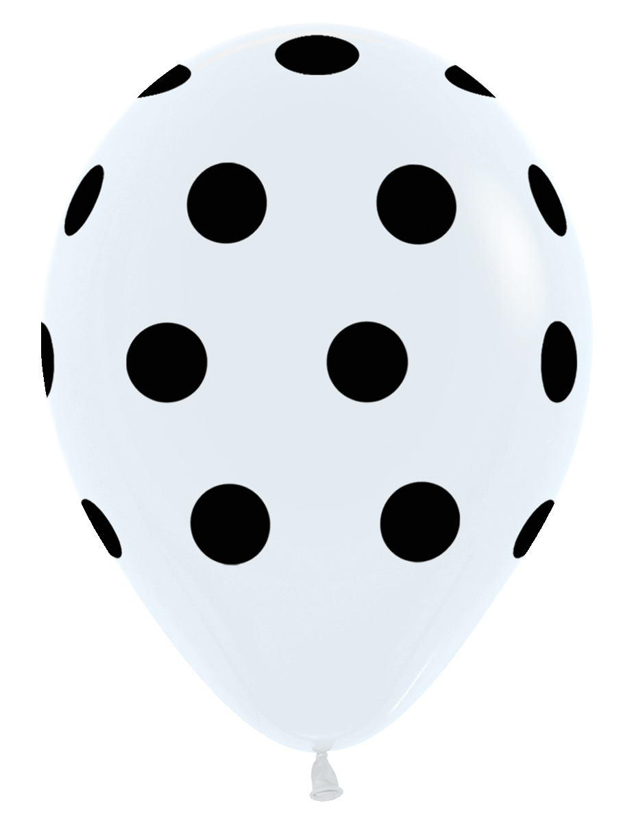 11" Polka Dots Fashion White with Black Dots 50ct