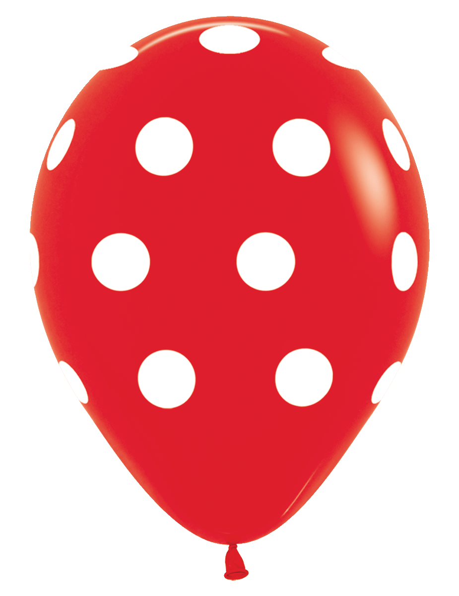 11" Polka Dots Fashion Red w/ White Dots