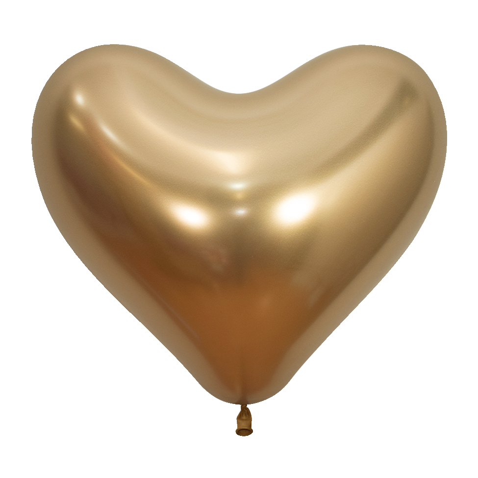 14" Reflex Gold Hearts