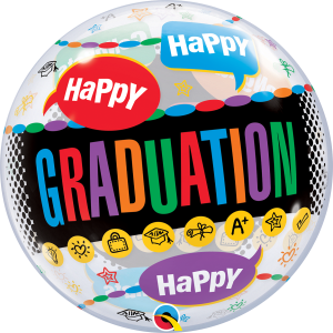 Pkg. Happy Gradulation- Congrats Grad Bubble Balloon 22"