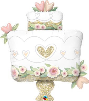 Pkg Glitter Gold Wedding Cake 41"