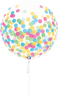 17" Colorful Confetti Balloons with Ribbon