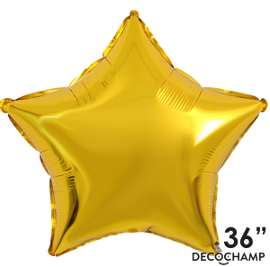 Pkg Deco Star Gold 36"