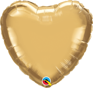 Chrome Gold Heart 18"