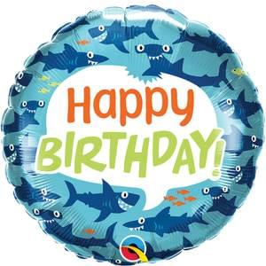 Pkg Birthday Fun Sharks 18"