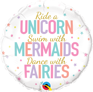 Pkg Unicorn/Mermaid/ Fairies 18"