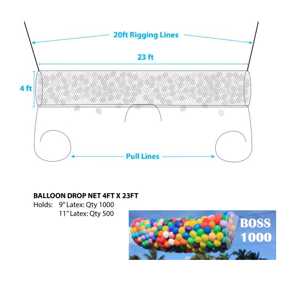 BOSS1000 ez Balloon Drop Net [BOSS1000] - $83.95 : American Balloon  Factory, Party & Balloon Supplier
