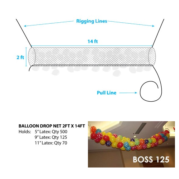 BOSS125 ez Balloon Drop Net [BOSS125] - $52.50 : American Balloon Factory,  Party & Balloon Supplier