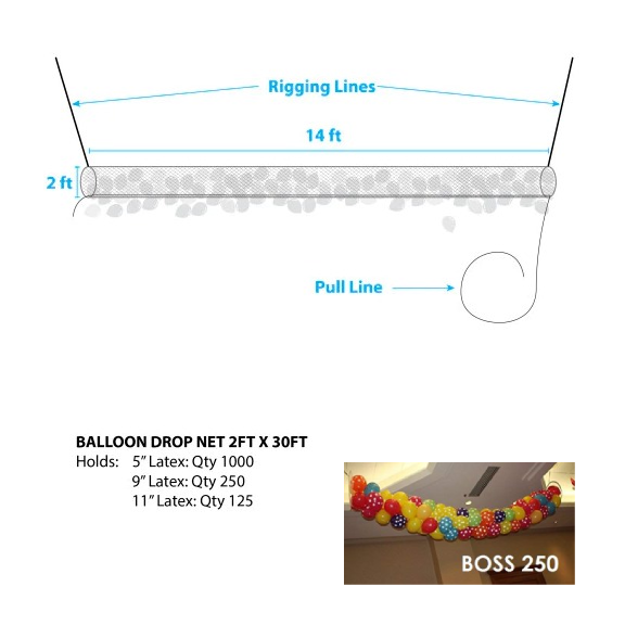 BOSS250 ex Balloon Drop Net [BOSS250] - $65.50 : American Balloon Factory,  Party & Balloon Supplier