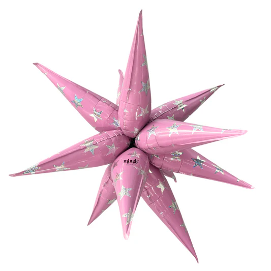 Pkg 32" Charmed Pink Sparkle Starburst