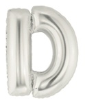 Letter D- Betallic Silver 34"
