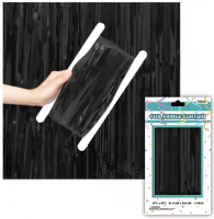 Pkg Black Foil Fringe Curtain 3ftx8ft