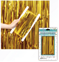Pkg Gold Foil fringe Curtain 3ftx8ft