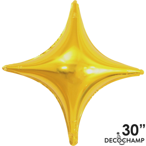 Pkg Deco Star Point Gold 30"