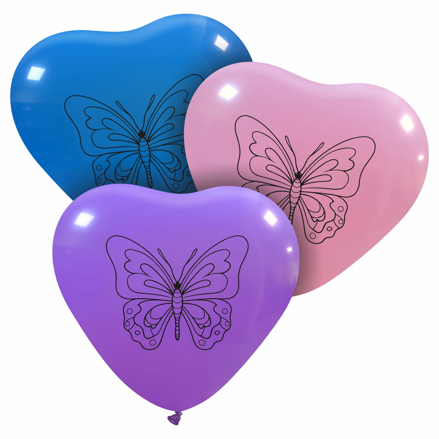 6" Butterfly Hearts