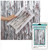 Pkg Silver Foil Fringe Curtain 3ftx8ft